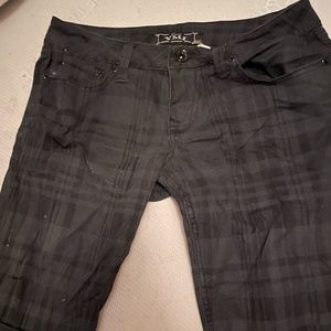 Black plaid YMI knee-length shorts